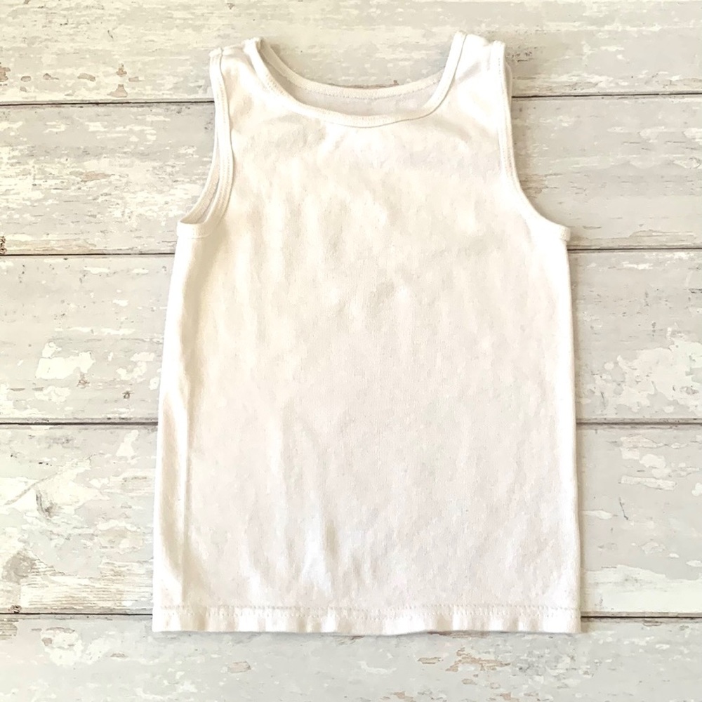 Boys Small 4/5 White Ribbed Tank Top Wife Beater Kids 4T 5T Fruit of the Loom